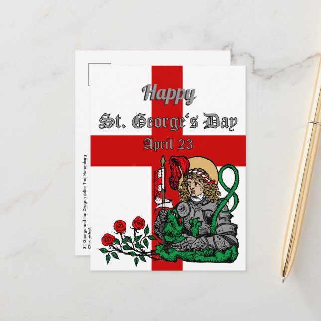 St. George's Day Postcard (Nuremberg Version) (Front/Back In Situ)