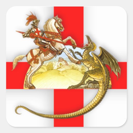 Image of St Georges Day Stckers Square Sticker