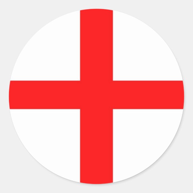 ST GEORGES FLAG - PLAIN CLASSIC ROUND STICKER (Front)