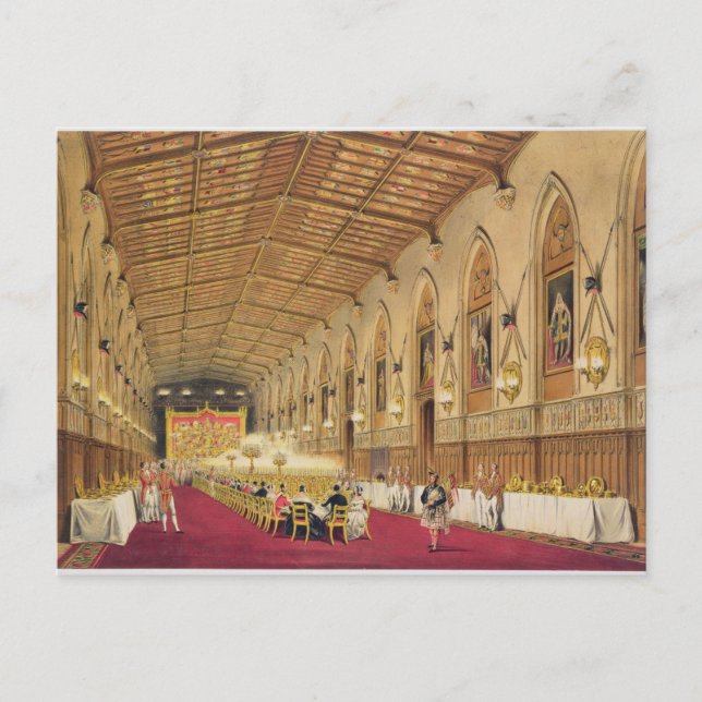 St George's Hall, Windsor Castle, 1838 (color lit Postcard (Front)