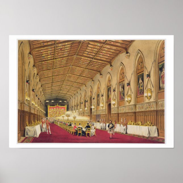 St George's Hall, Windsor Castle, 1838 (color lit Poster (Front)