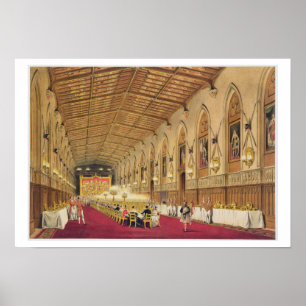 St George's Hall, Windsor Castle, 1838 (colour lit Poster
