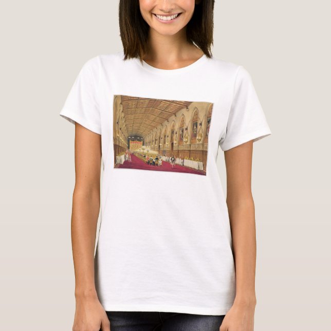 St George's Hall, Windsor Castle, 1838 (colour lit T-Shirt (Front)