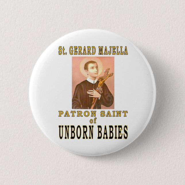 ST. GERARD MAJELLA 6 CM ROUND BADGE (Front)