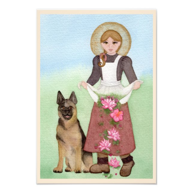 St. Germain Shepard Watercolor Folk Art Premium Photo Print (Front)