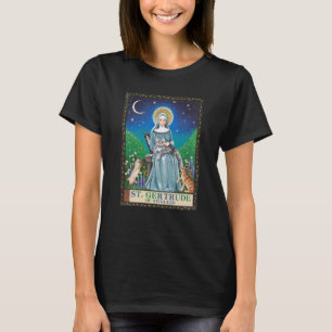 St Gertrude of Nivelles Patron Saint of Cats T-Shirt