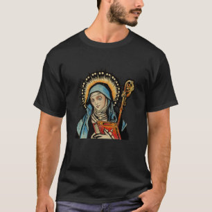 St Gertrude Patron Saint of Cats Great Nivelles T-Shirt
