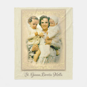 St. Gianna Beretta Molla Catholic Mother Fleece Blanket
