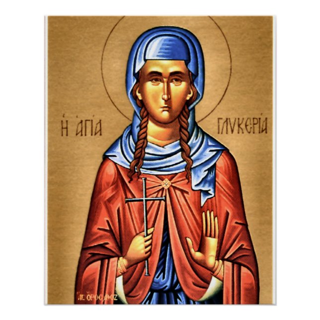 St. Glyceria Martyr Orthodox Christian Icon Poster (Front)