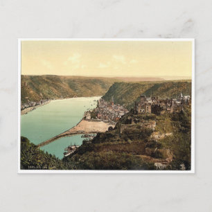 St. Goar, the Rhine, Germany rare Photochrom Postcard
