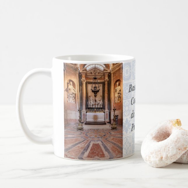 St Gregory and St Ambrose. Italian baroque statues Coffee Mug (With Donut)