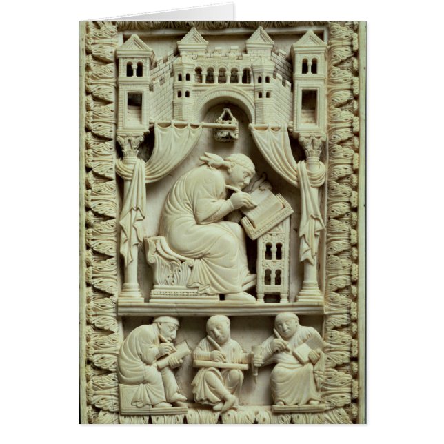 St. Gregory writing with scribes below (Front)