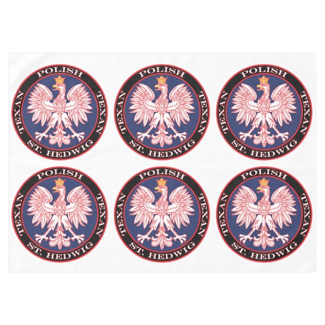 St. Hedwig Round Polish Texan Tablecloth (Front (Horizontal))
