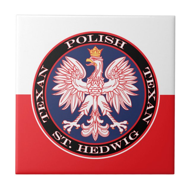 St. Hedwig Round Polish Texan Tile (Front)