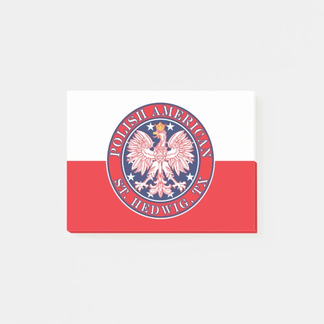 St. Hedwig Texas Polish American Eagle Post-it Notes (Front)
