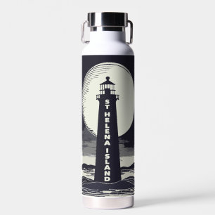 St. Helena Island Michigan Lighthouse Moon Water Bottle