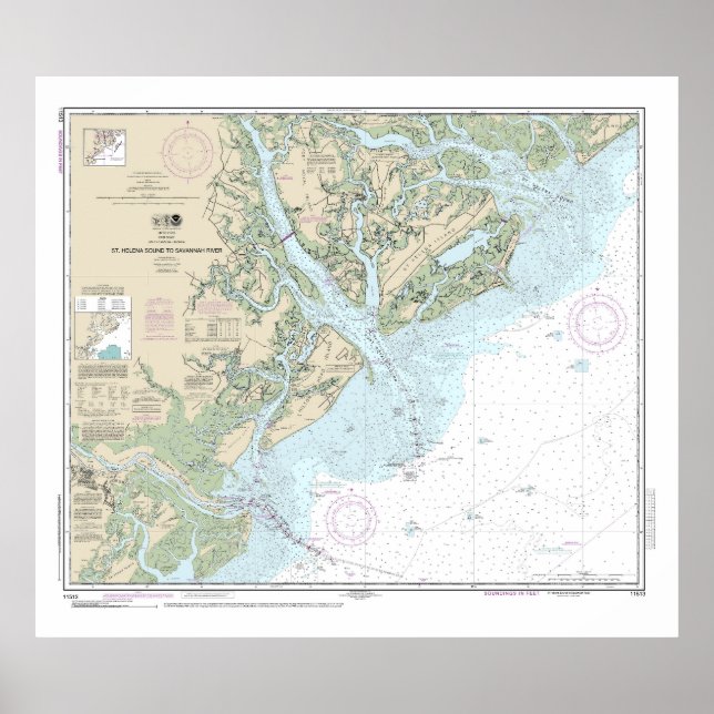 St Helena Sound to Savannah River Nautical Chart (Front)