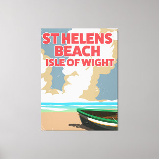 St helens beach isle of wight travel poster canvas print