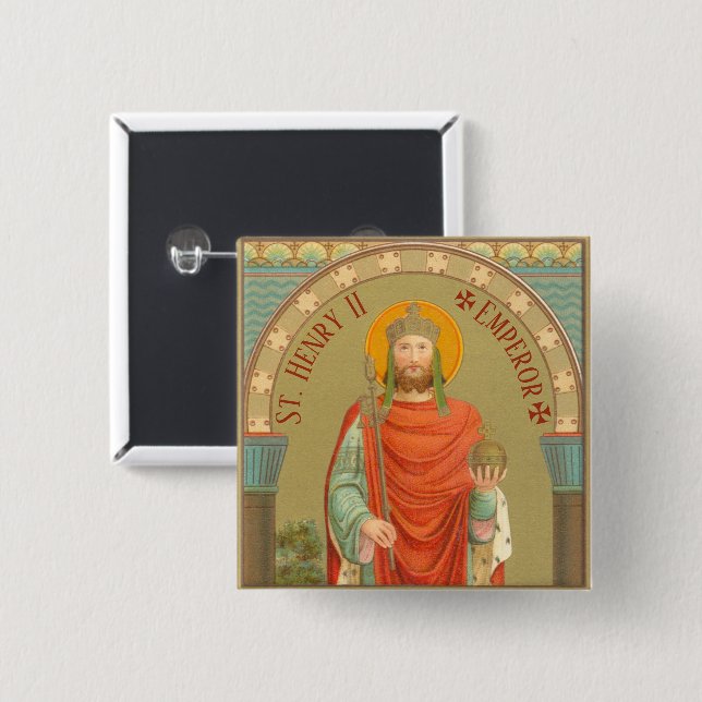 St. Henry II, Emperor (BBS 10) Square 15 Cm Square Badge (Front & Back)