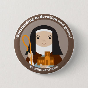St. Hilda of Whitby 6 Cm Round Badge