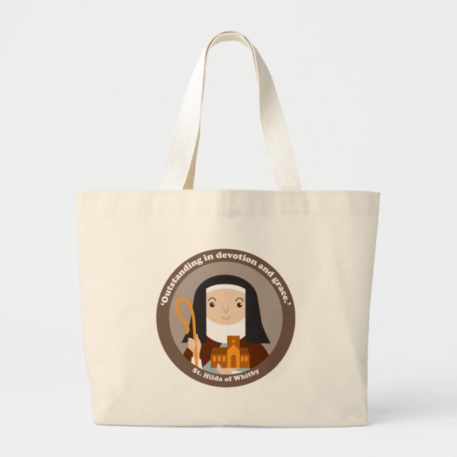 St. Hilda of Whitby Large Tote Bag (Front)