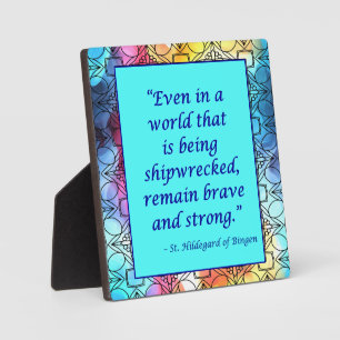 St Hildegard of Bingen Quote Plaque w/Easel