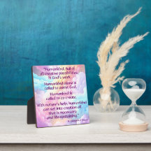 St Hildegard of Bingen Quote Plaque w/Easel