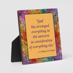 St Hildegard of Bingen Quote Plaque w/Easel