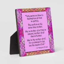 St Hildegard of Bingen Quote Plaque w/Easel