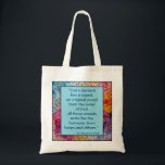St. Hildegard of Bingen Quote Tote Bag<br><div class="desc">St. Hildegard was born in 1098. She became a Benedictine Abbess and active as a writer, composer, philosopher,  mystic,  visionary, and as a medical writer and practitioner during the High Middle Ages. Her works include three volumes of visionary theology; a variety of musical compositions, etc. She was given the title of...</div>