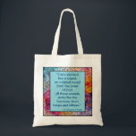 St. Hildegard of Bingen Quote Tote Bag<br><div class="desc">St. Hildegard was born in 1098. She became a Benedictine Abbess and active as a writer, composer, philosopher,  mystic,  visionary, and as a medical writer and practitioner during the High Middle Ages. Her works include three volumes of visionary theology; a variety of musical compositions, etc. She was given the title of...</div>