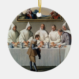 St. Hugh of Cluny (1024-1109) in the Refectory of Ceramic Tree Decoration