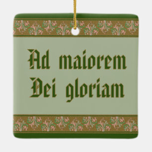 St. Ignatius Loyola (BK 050; Latin Motto) Ceramic Ornament