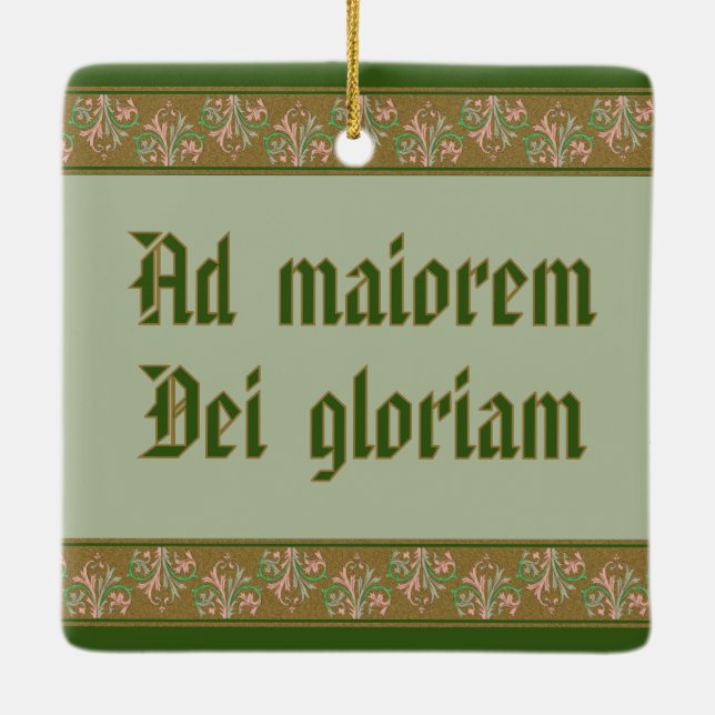 St. Ignatius Loyola (BK 050; Latin Motto) Ceramic Ornament (Back)