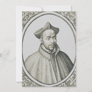 St. Ignatius of Loyola Engraving Antique Art Holiday Card