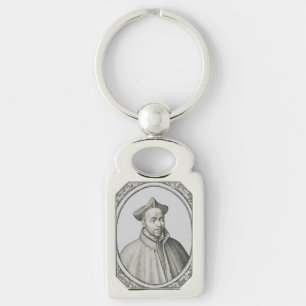 St. Ignatius of Loyola Engraving Antique Art Key Ring