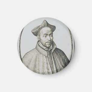 St. Ignatius of Loyola Engraving Antique Art Magnet