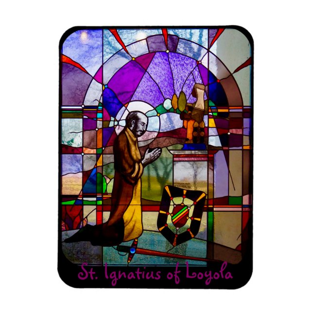 St. Ignatius of Loyola Stained Glass Window Magnet (Vertical)