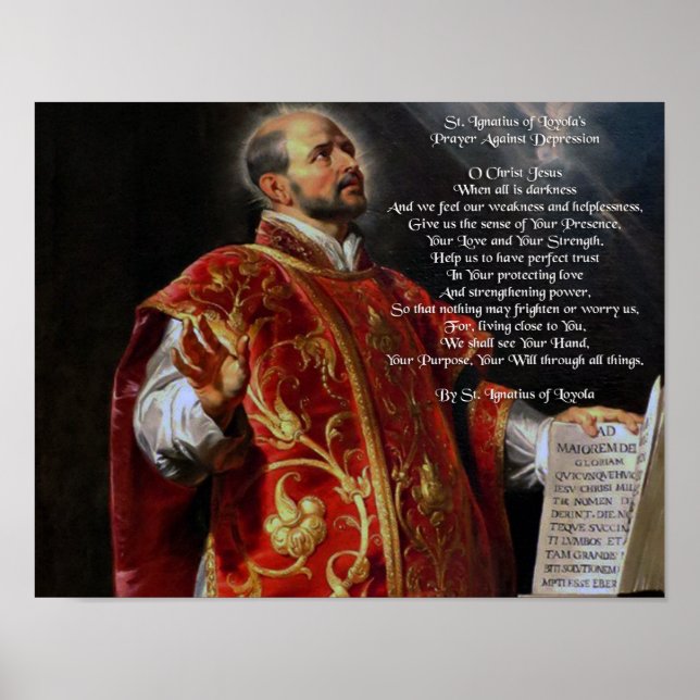 St. Ignatius of Loyola's Prayer Against Depression Poster (Front)