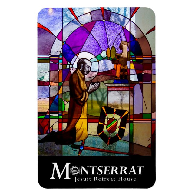 St. Ignatius Stained Glass with Montserrat Logo Magnet (Vertical)