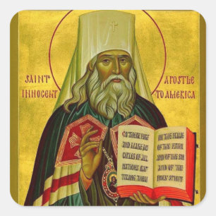 St. Innocent of Alaska Orthodox Christian Icon Square Sticker