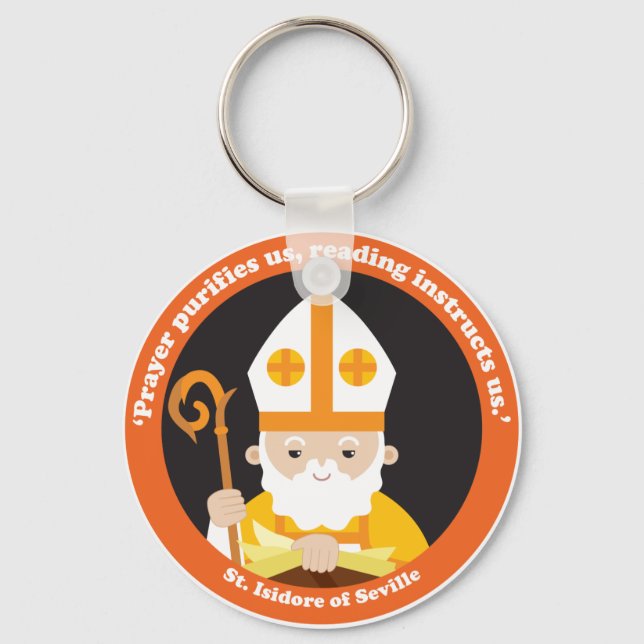 St. Isidore of Seville Key Ring (Front)