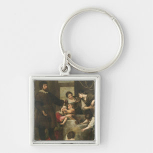 St. Isidore saves a child that had fallen in a wel Key Ring