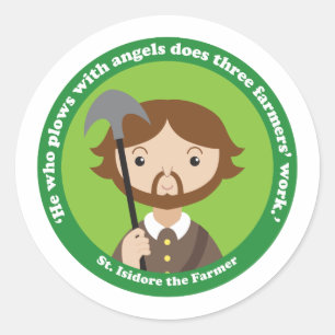 St. Isidore the Farmer Classic Round Sticker
