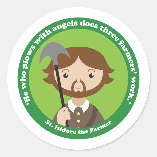 St. Isidore the Farmer Classic Round Sticker (Front)