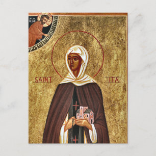 St. Ita Hermitess of Killeedy Orthodox Icon        Postcard