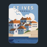 St Ives Cornwall England Retro Travel Art Vintage Magnet<br><div class="desc">St Ives vector art design. St Ives is a town in Cornwall,  England,  known for its surf beaches,  like Porthmeor,  and its art scene.</div>