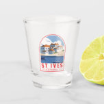 St Ives Cornwall England Retro Travel Art Vintage Shot Glass<br><div class="desc">St Ives vector art design. St Ives is a town in Cornwall,  England,  known for its surf beaches,  like Porthmeor,  and its art scene.</div>