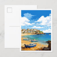 St Ives Cornwall England Travel illustration
