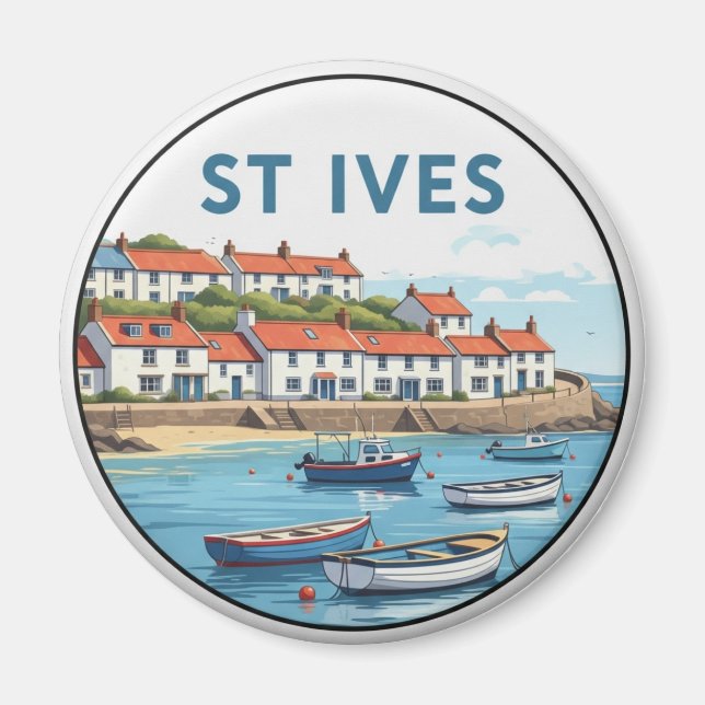 St. Ives Cornwall England Travel Magnet (Front)